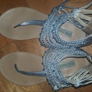 Steve Madden silver sandals size 8 women